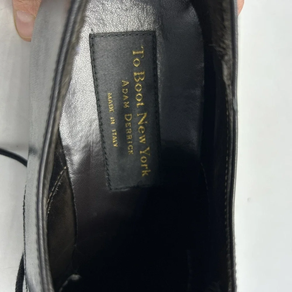 To Boot New York Dress Shoes Mens 9 Adam Derrick Italian Leather Black Flaw